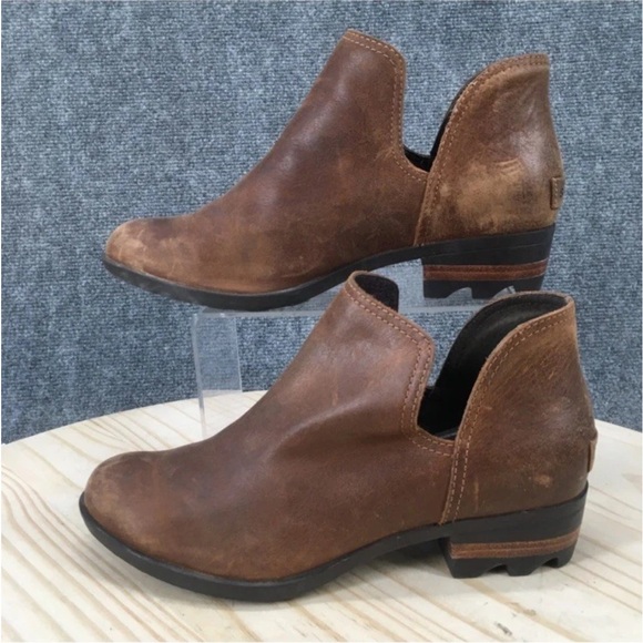 Sorel Lola II Tan Leather Ankle Booties - Picture 1 of 2